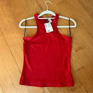 H&M ribbed red tank top.